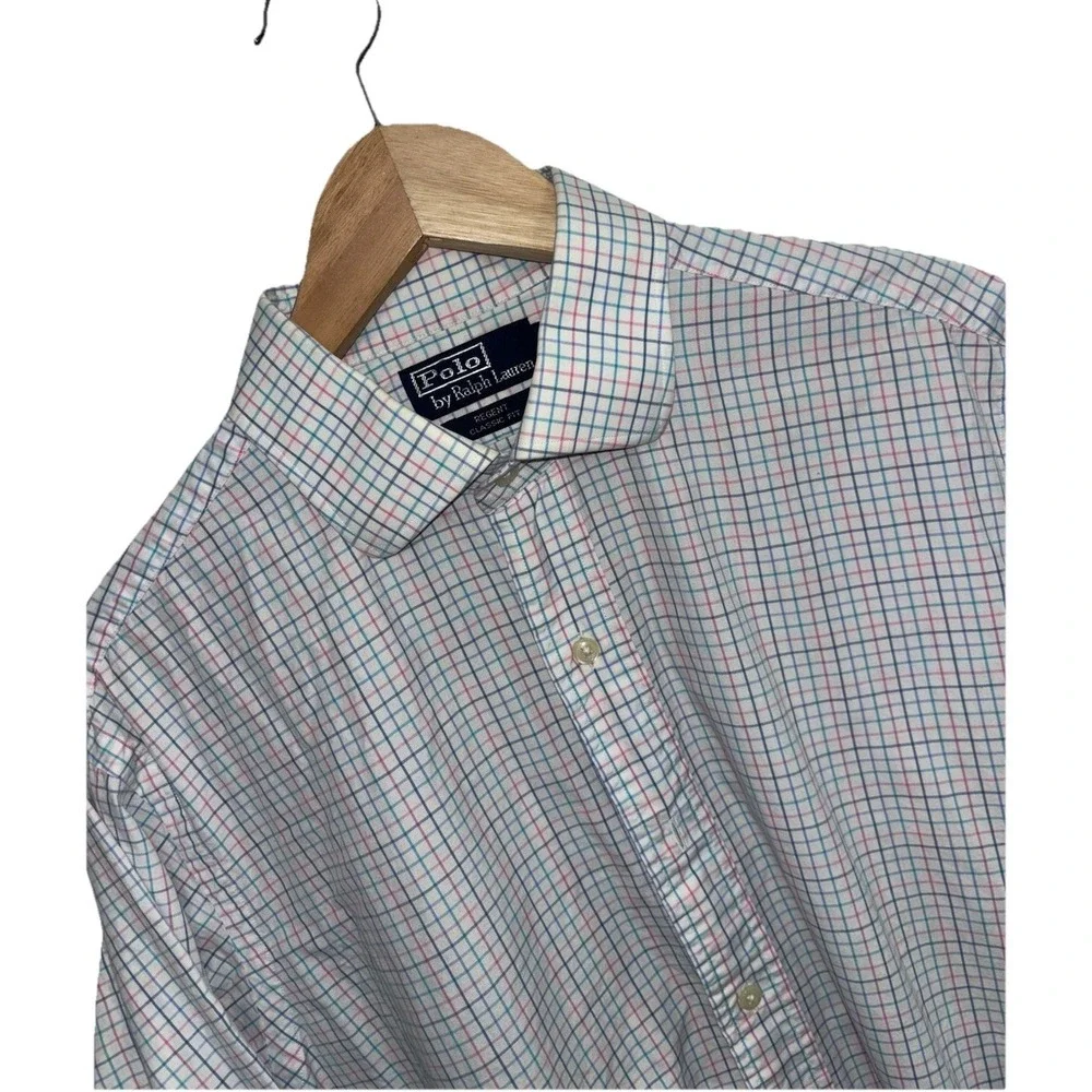 Polo Ralph Lauren Mens 16.5‎ 32/33 Regent Dress Shirt Classic Fit Plaid Check LS